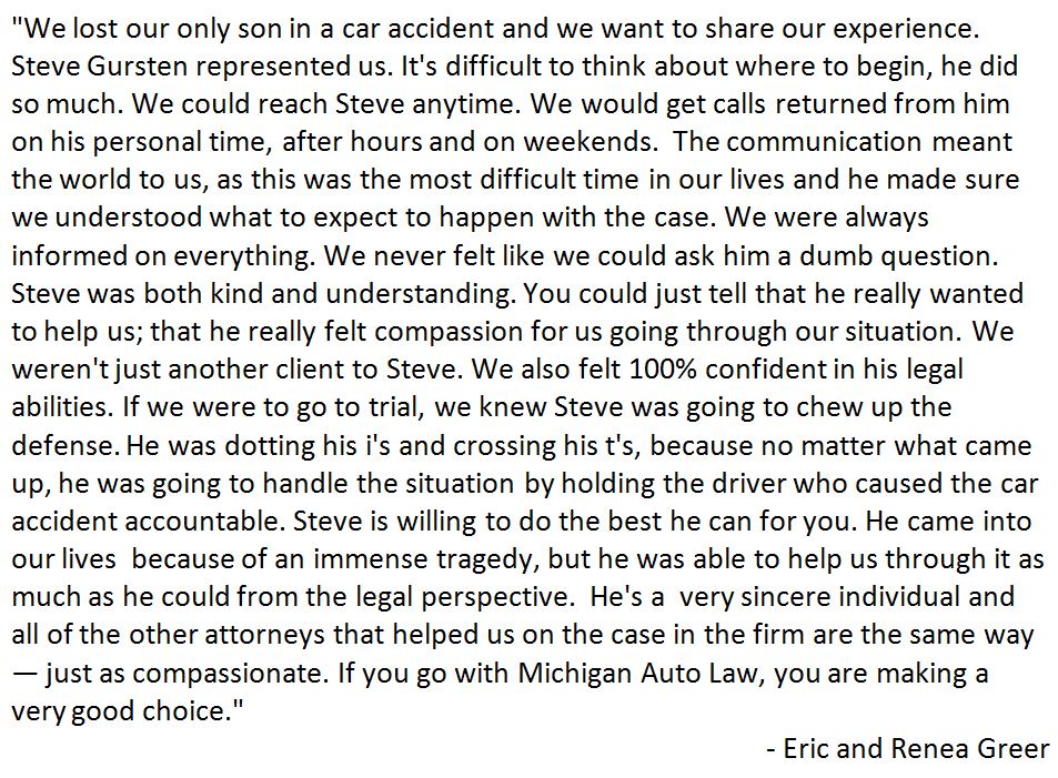 testimonial for attorney Steven Gursten